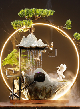 招财流水摆件循环水客厅生财创意家居喷泉装饰办公室桌面开业礼品