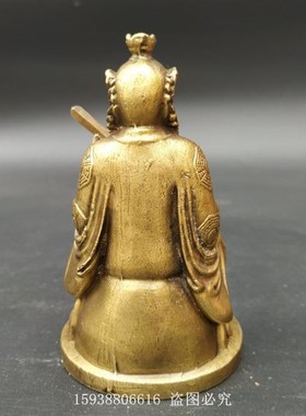 古玩铜器古董杂项收藏仿古合金仿黄铜神像钟馗复古家居小摆件