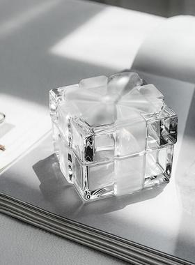 捷克进口水晶玻璃礼盒首饰盒 情人节北欧轻奢简约磨砂送礼ins高端