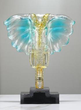 品大象摆件物式客厅玄ZH-308X关动头装饰复古墙壁装饰大象头欧墙