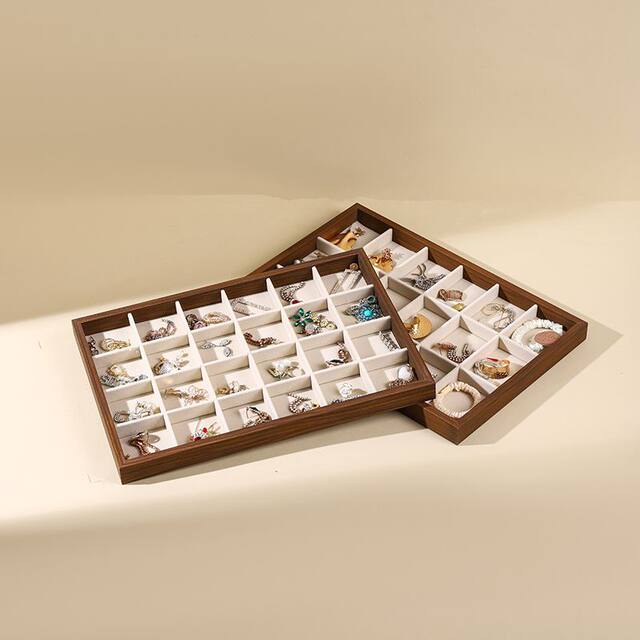 Beaded tray high-end retro jewelry ring large capacity necklace bracelet storage earring display earring bracelet products