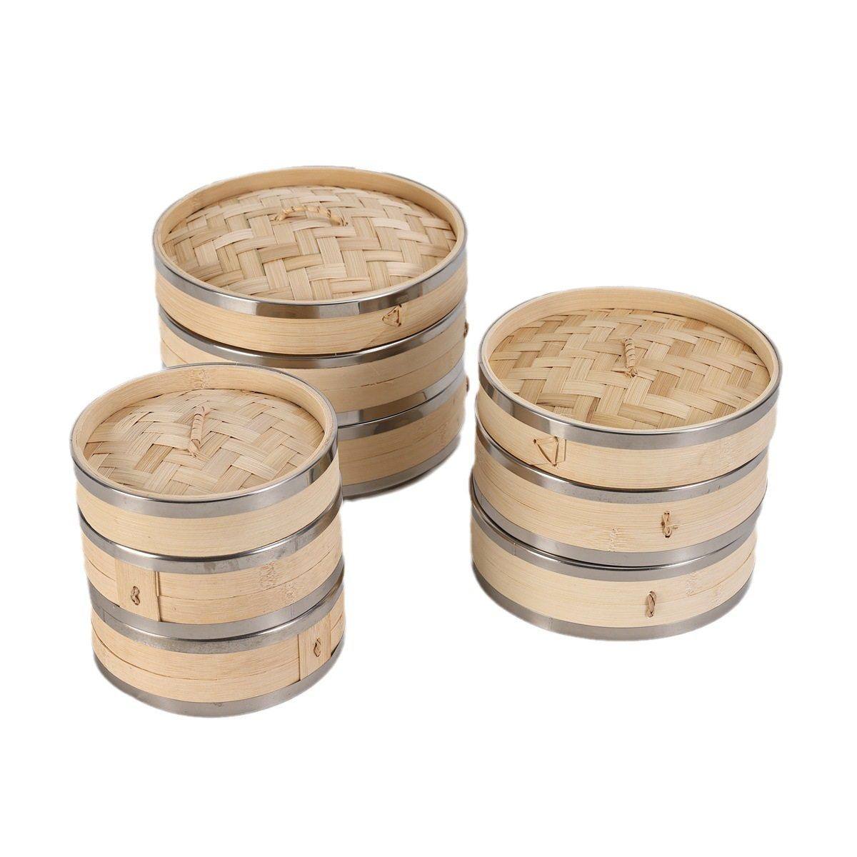 钢边笼竹蒸笼蒸包子馒头笼屉小笼包不锈钢上下包边小蒸笼蒸格林漭,淘宝优惠券,粉丝福利购,淘宝优惠卷