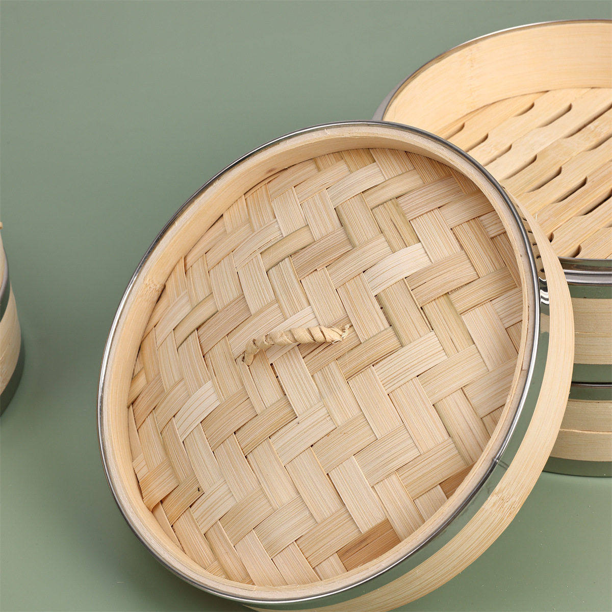 钢边笼竹蒸笼蒸包子馒头笼屉小笼包不锈钢上下包边小蒸笼蒸格林漭,淘宝优惠券,粉丝福利购,淘宝优惠卷