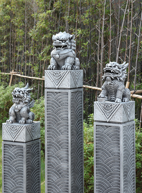 新中式家居装饰品公司庭院茶室落地招财貔貅大摆件拴马桩客厅玄关