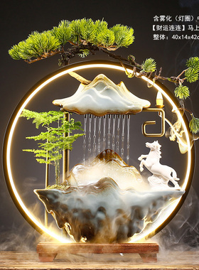 开业乔迁礼品流水生财摆件客厅假山循环水办公室桌面招财创意喷泉