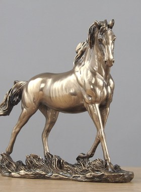 铜马招财摆件马到成功铜工艺品生肖马办公室客厅酒柜家居新居礼品