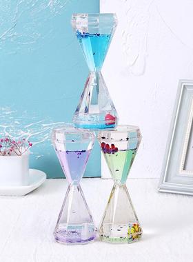 新款海洋动物油滴沙漏摆件 亮片油滴计时器生日礼品奇特沙漏摆件