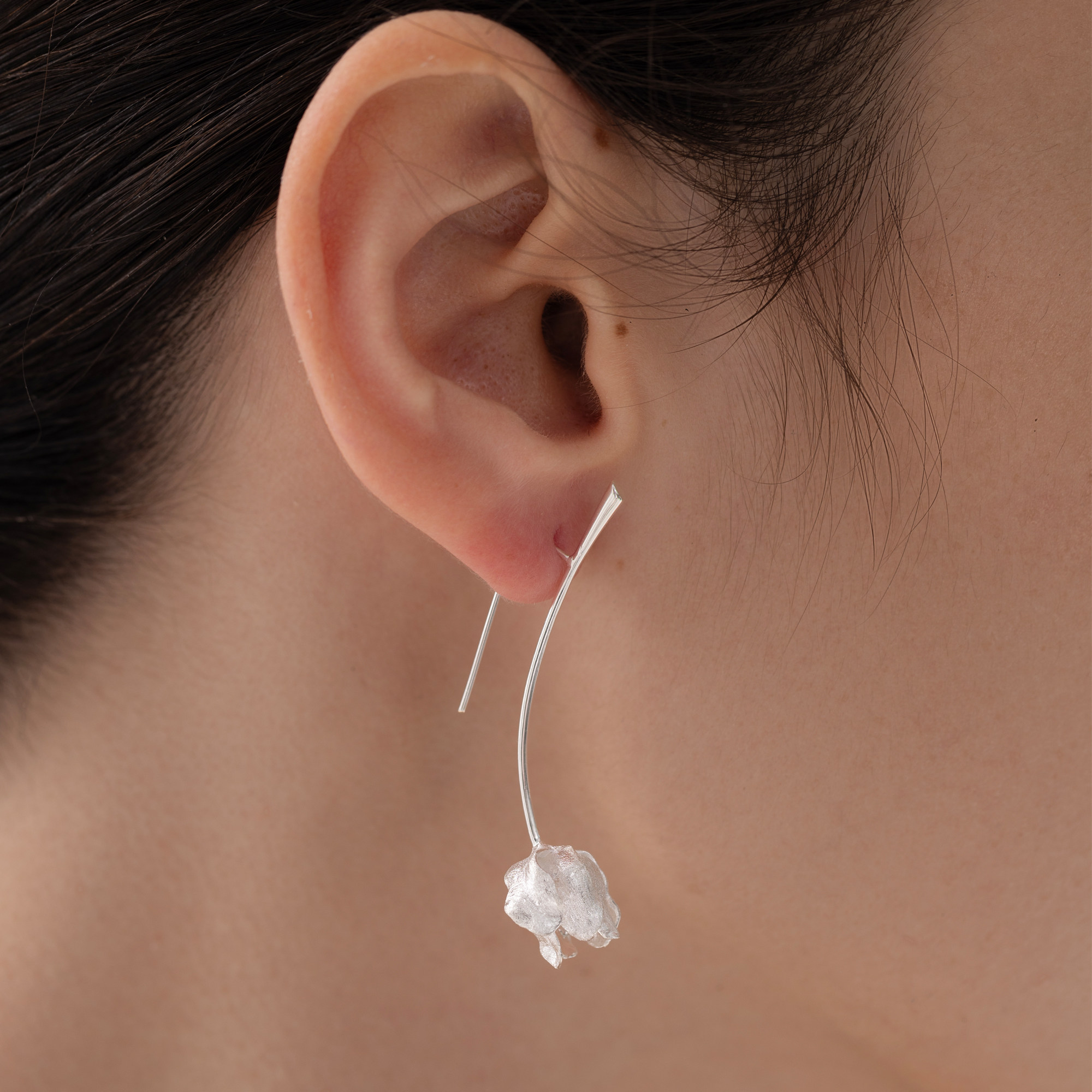 YETYIT也缇 自然之息郁金香小众优雅中式浪漫素雅s925纯银耳环,淘宝优惠券,粉丝福利购,淘宝优惠卷