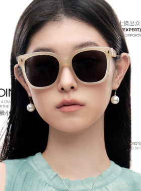 25新款茶色大框方圆脸墨镜女