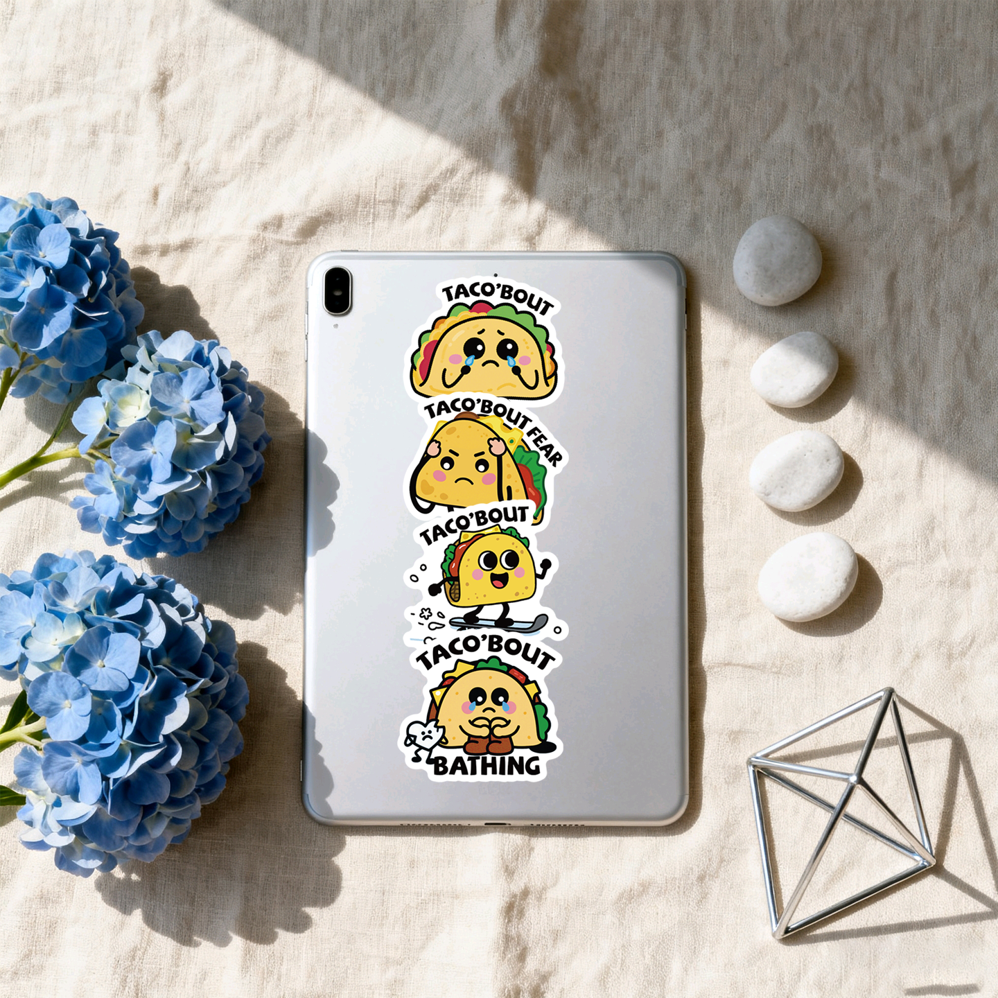 56张卡通塔可文字英文早教贴纸图文结合创意食物装饰行李箱笔记本taco表情包动画儿童奖励个性装饰手机笔记本 - 图2