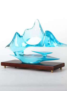 新中式办轻树云山脂雕塑MC-TY-55摆件酒店样板间书房玄关台公室软