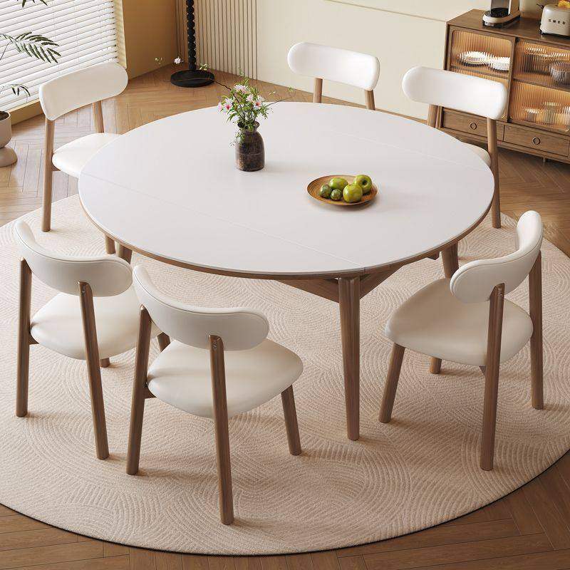 轻奢岩板餐桌现代简约小户型家用北欧风全实木伸缩摺叠餐座椅组合,淘宝优惠券,粉丝福利购,淘宝优惠卷