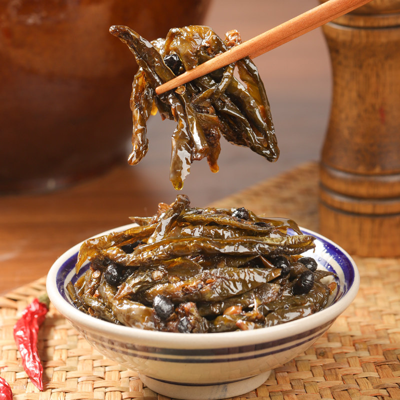 巧下饭老坛晒辣椒虎皮青椒开胃下饭拌饭湖南特产鼓香晒辣椒下饭菜