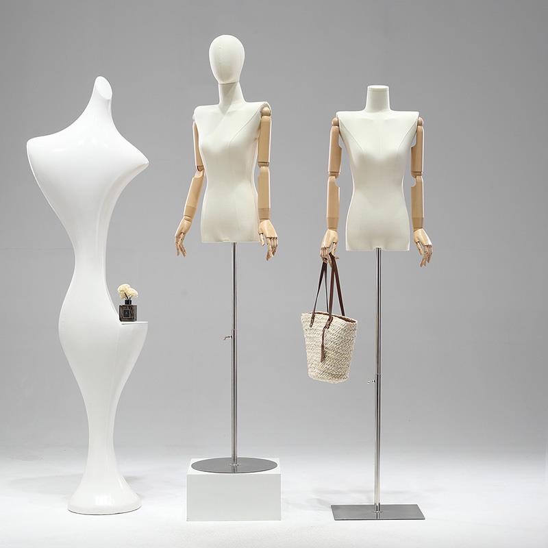 服装商店模型道具女性平肩半全身人体女性服装橱窗人体模型娃娃展 - 图1