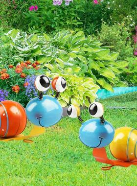 跨境彩绘蜗牛铁艺挂饰金属工艺品摆件创意户外庭院花园装饰品壁挂