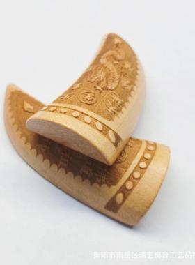 卦桃木圣杯羊角家用雕刻双龙木头卦新中式卦居士用实木卦