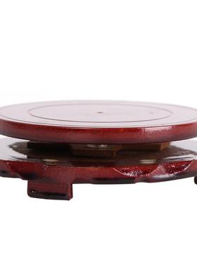 杨铜记 圆形实木底座大小号360度旋转工艺品摆件木质底座