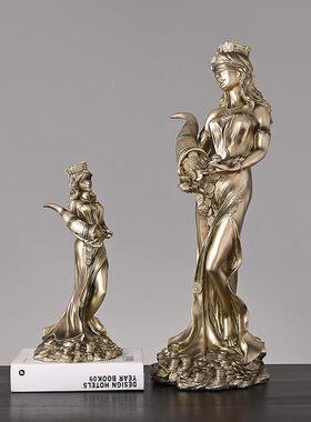 欧式富女雕QKD2051像树脂工艺品天使摆设家居装神饰财务送礼桌商