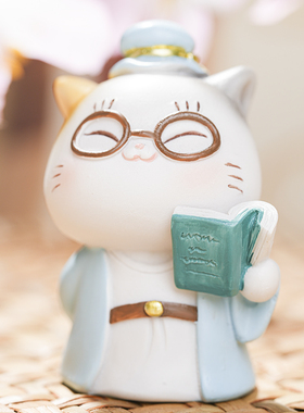 国子监的猫国风国潮小摆件办公室桌面创意可爱装饰品节日送礼好物