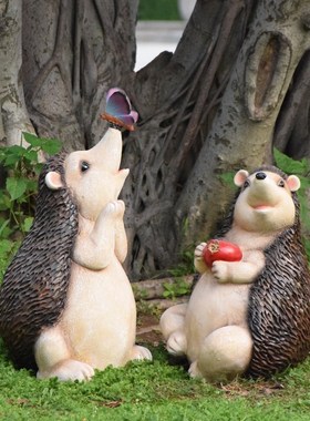 户外别墅庭院花园树脂摆件仿真动物刺猬草坪装饰布置园林景观雕塑