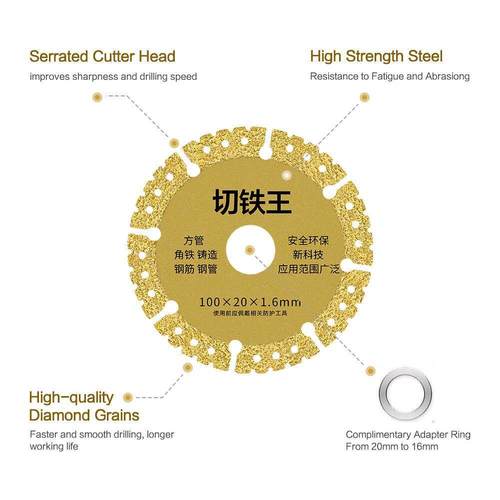 角磨机切铁王切割片不锈钢金属合金切铁锯片角铁金刚石砂轮切割片 - 图2