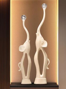 高档落地大象摆饰入户玄关客厅艺术高档电视柜壁龛家居大号装饰品