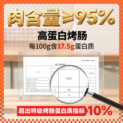 知吃甄选黑猪肉烤肠早餐火腿肠