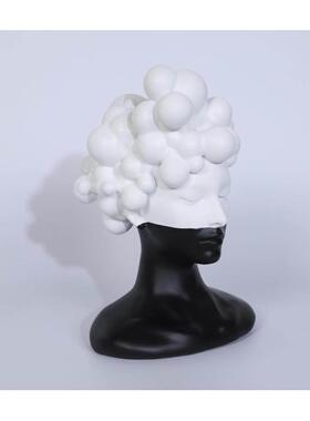 简约现代树脂人物雕塑半雕像摆件软装饰品家居泡面售楼处轻奢摆设