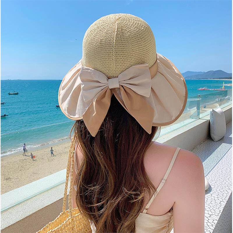 帽子女夏防晒紫外线渔夫帽遮脸遮阳帽2025新款蝴蝶结大帽檐盆帽,淘宝优惠券,粉丝福利购,淘宝优惠卷