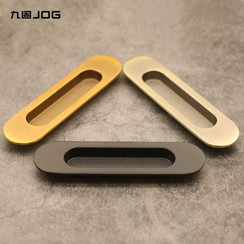 Jiugu Engineering special sliding door buckle embedded double-sided concealed handle factory direct supply chassis cabinet door square style
