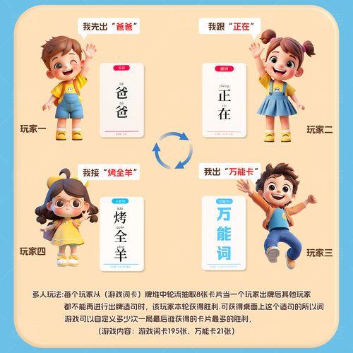造句小天才大脑思维训练亲子互动儿童桌游卡牌连词成句益智玩具 - 图3