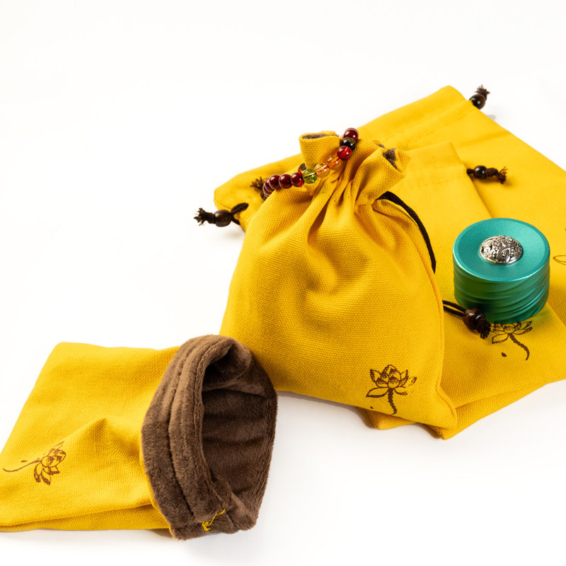 黄色纯棉麻文玩袋子加厚绒布袋束口袋佛珠寺庙手串收纳袋logo定制,淘宝优惠券,粉丝福利购,淘宝优惠卷