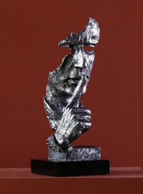 简约现代沉默是金非礼勿言工艺品摆件雕塑办公室客厅艺术品装饰品