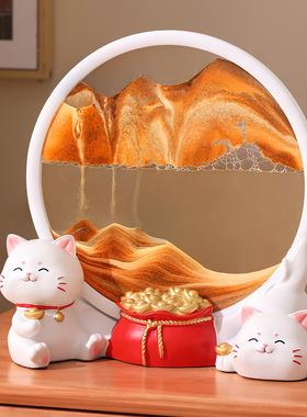 招财福鹿流沙画摆件客厅玄关电视