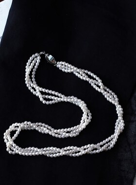 极速施家同款 贝珠多股编织款z项链实物真的好看女款贝珠颈链项链