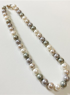 极速施家同款 多宝色款u贝珠项链实物真的好看女款贝珠颈链项链