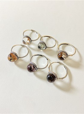 极速天然无加色彩幽灵纯银镶嵌戒指 女款K彩幽灵 四季幽灵异象水