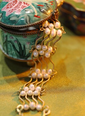 极速屿棠造饰g落落珠玑系列手链天然淡水珍珠黄铜镀金高贵复古感