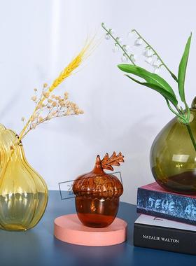 水果系列花瓶石榴玻璃造型创意客厅花瓶摆件简约时尚装饰瓶