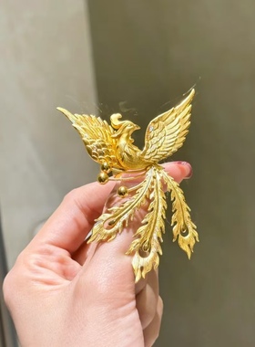 金包银凤凰戒指凤舞九天开口可调节婚嫁送礼来料可定制