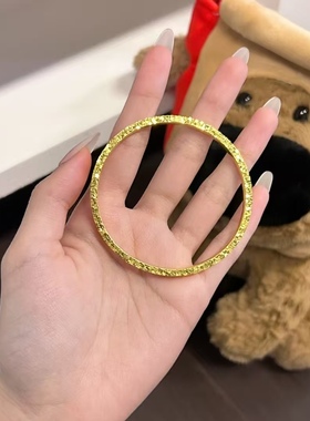 金包银碎冰冰手镯女士爆闪素圈手镯气质时尚送节日礼物来料可定制