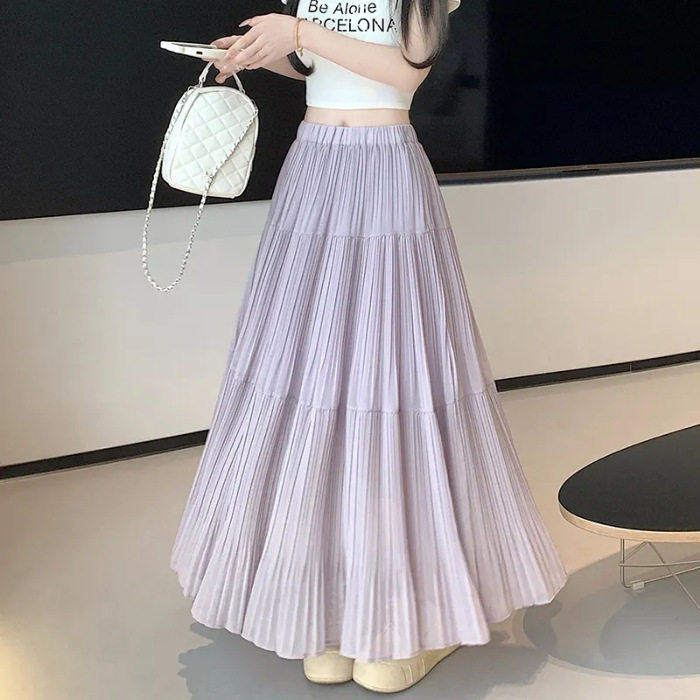 波点半身裙女夏季2026新款显瘦垂感a字伞裙薄款休闲百搭长裙L
