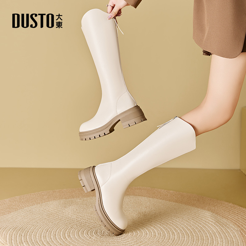 大东官方v口小个子长筒靴女2025新款秋冬靴子显瘦增高长靴高筒靴 - 图1