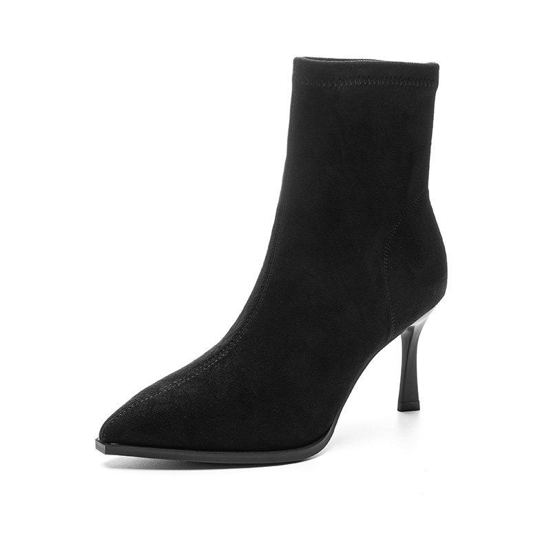 大东官方细跟短靴女2025新款冬季高跟鞋配裙子加绒尖头靴子袜靴女,淘宝优惠券,粉丝福利购,淘宝优惠卷