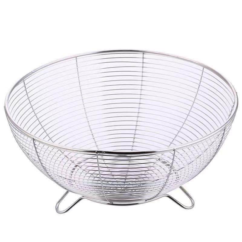 沥水篮厨房洗菜篮子不锈钢家用篮圆形大号加厚水果蓝储物框漏水盆,淘宝优惠券,粉丝福利购,淘宝优惠卷