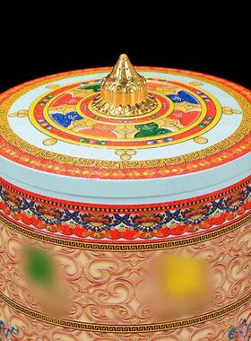 藏式电动转轮 藏族飞天转经简转金轮 插电家用桌面转桶装饰品摆件