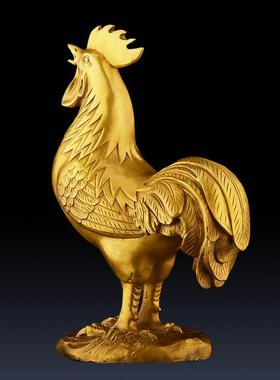 大公鸡摆件 纯铜鸡 金鸡 十二生肖鸡吉祥物 卧室家居装饰品铜公鸡