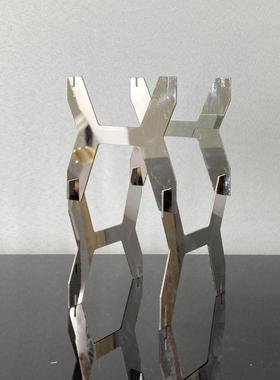 现代简约几何金属艺术品摆件H形摆设家居样板房酒柜电视柜装饰品