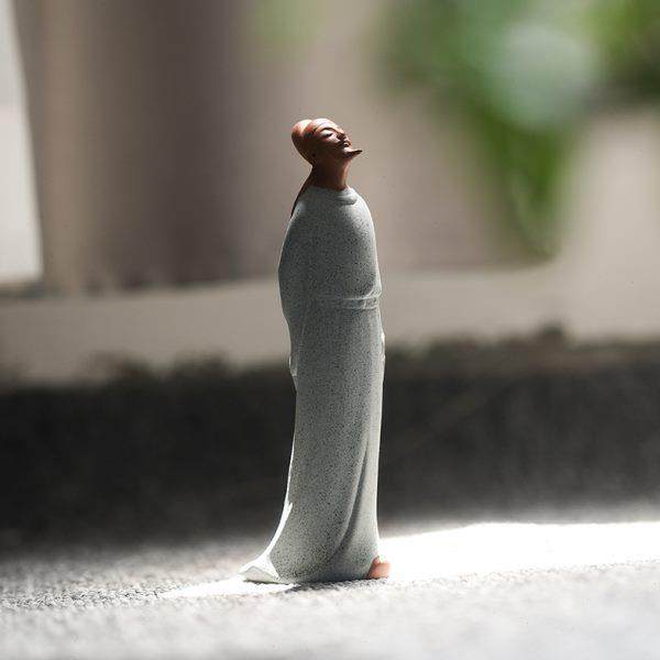 古代人物放工艺品桌面家居雕塑白陶瓷新中式书房李装饰摆件雕像摆 - 图1