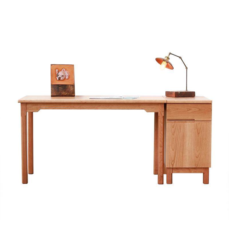 未来日记家具 樱桃木书桌实木桌子写字台功能桌组合边桌设计工作 - 图3